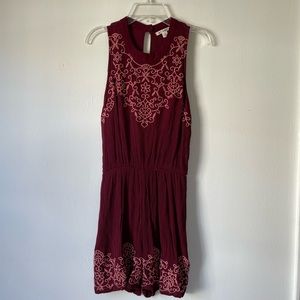 Miami Romper With Embroidered Floral Design